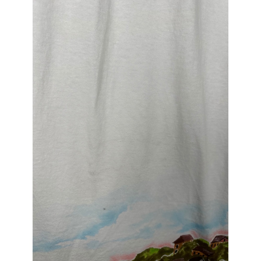 Maze Womens Coastal Watercolor Graphic Maxi Dress White Medium M Cotton Pockets - Picture 11 of 13